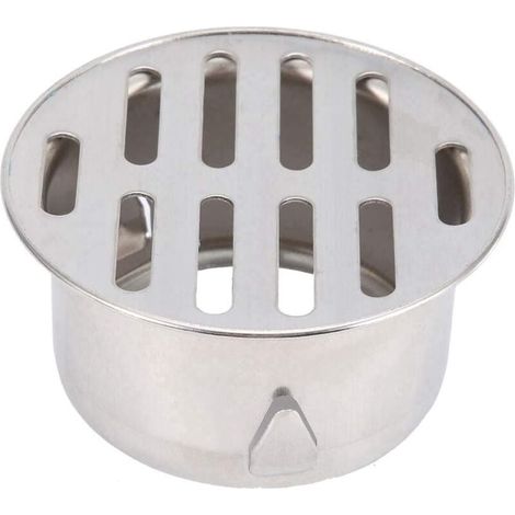 Siphon de Sol en Acier Inoxydable, Couvercle de Grille Rond Anti-Blocage Rond, Crépines de Vidange de Balcon pour Salle de Bain, Cuisine, Salle de Bain(75 Bouche Plate)