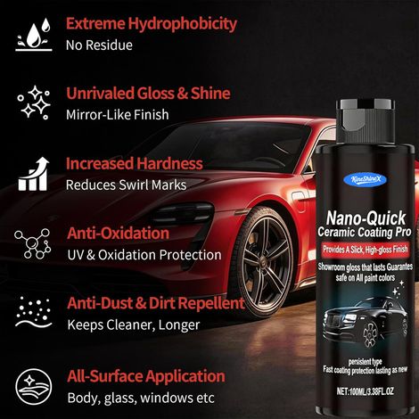 KineShineX Nano-Spray für die Fahrzeugaufbereitung, schnelle Nano-Beschichtungsreparatur von staubdichtem Glas. (1/4)