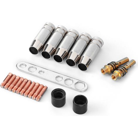 Jeu de 20 buses de contact 12mm 0,8mm pour poste à souder MIG/MAG, embouts compatibles chalumeaux MB15/MB14, pièces d'usure soudage précision. (1/5)