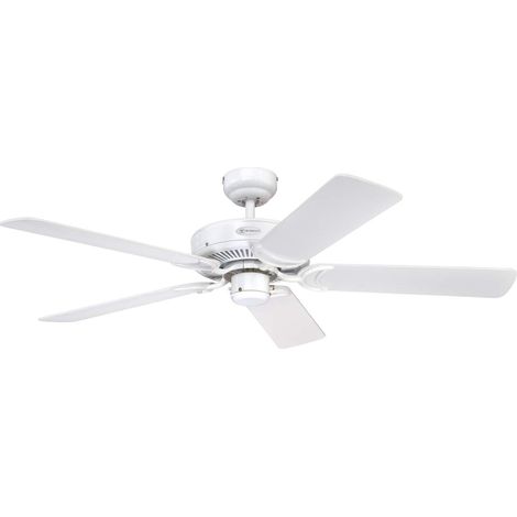 Westinghouse Ventilatore a Soffitto Monarch, Finitura, Pale Bianco con Canna