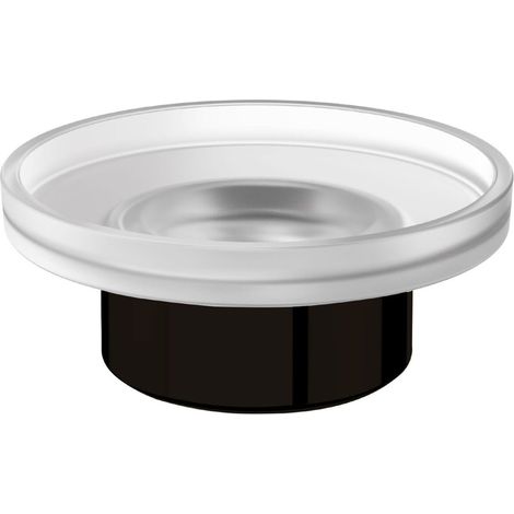 Inda - Mito-Seifenschale mattschwarz/satiniertes Glas (1/2)