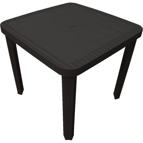 TRADE SHOP - Tavolo Quadrato Da Giardino 80x80x73hcm In Plastica Arredo Spazio Esterno 235420 -