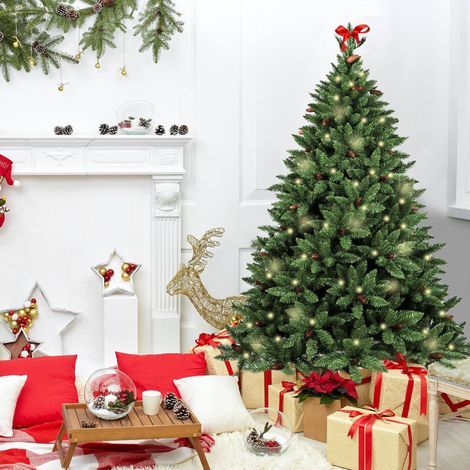 Dmora - Albero di Natale Stoccolma, Albero artificiale extra folto, Albero effetto reale in PVC con Pigne incluse, 362 rami, Altezza cm 120, con imballo rinforzato (1/5)