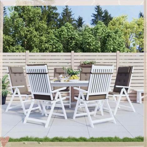361900 Coussins de chaise à dossier haut lot de 6 taupe tissu oxford (1/5)