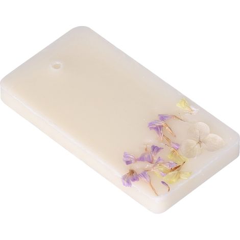 Lot de 3 comprimés de cire aromatique parfum freesia pour désodoriser les vêtements et la voiture (format rectangulaire). (1/5)
