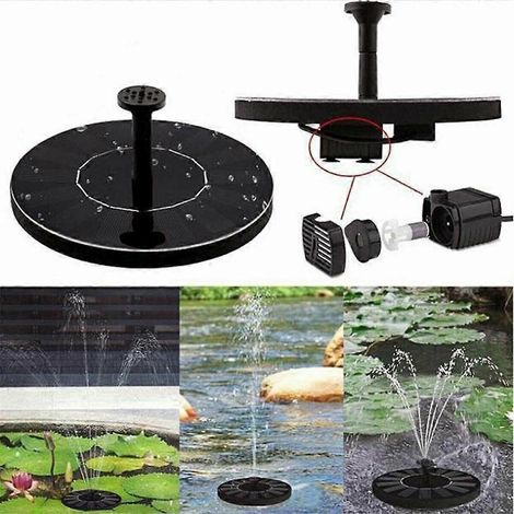 Fontaine solaire d'extérieur 1,5 W avec 6 buses, fontaine flottante pour jardin et piscine (1/5)