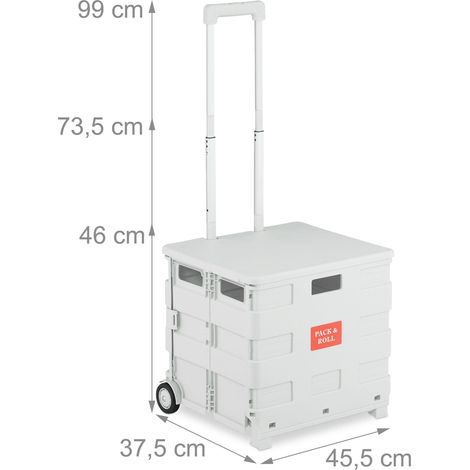 Carro de la compra plegable con tapa de alta capacidad 99 x 45,5 x 37,5 cm de plástico negro 130016132 (1/2)