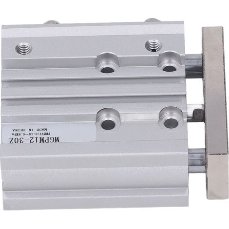 Vérin pneumatique double effet alésage 12mm course 30mm type SMC 3 tiges, coulisseau à glissière pour actionneur pneumatique (1/5)