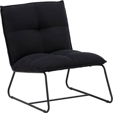 Fauteuil en Lin "Madison" 78cm Noir (1/5)