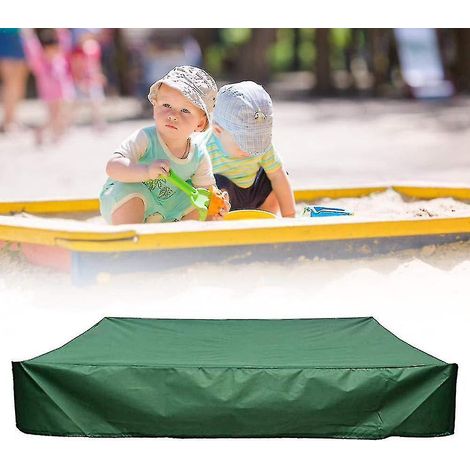 Bâche de protection imperméable et anti-UV avec cordon de serrage pour bac à sable extérieur (1/4)