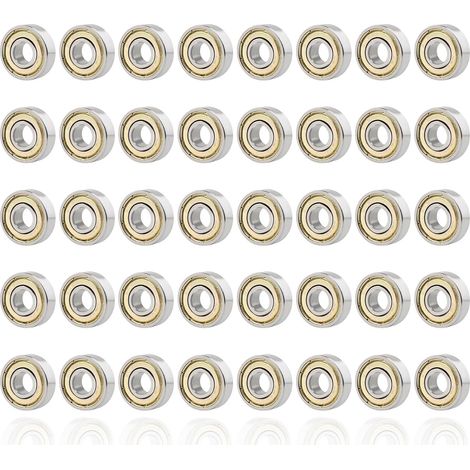 608zz Carbon Steel Ball Bearings, 40 Stück Double Shielded Ball Bearings, Roller Skate Ball Bearings with Box, Bearings for Skateboard Scooters Mechanical (1/5)