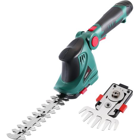 Cordless Hedge Shears and Grass Trimmer 12 V, Cordless Lawn Shears with Rotating Handle, 2000 mAh Battery Hedge Trimmer with 2 Blades for Cutting, Pruning (1/5)