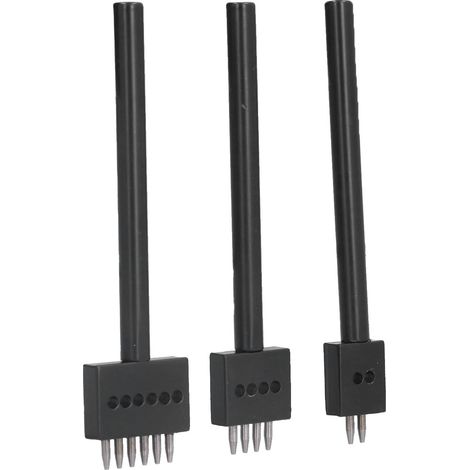 Kit de 3 outils perforés pour cuir, dents noires, durables, rapides et faciles à utiliser pour le bricolage du cuir (5 mm). (1/5)