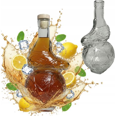 Carafe en verre STRIKER 500 ml avec bouchon en forme de boule, idéale pour les liqueurs et les jus. Cadeau parfait. (1/5)