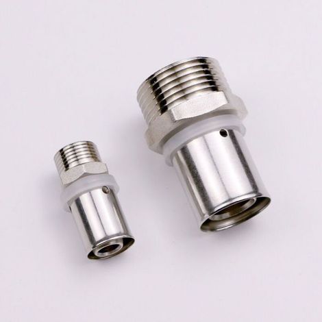 Raccord Multicouche Femelle - Diamètre 16 mm - Filetage 3/8 Pouces (12x17) - Profil Sertissage TH H U - Étanchéité Double Joint Torique - 1 Pièce (1/2)