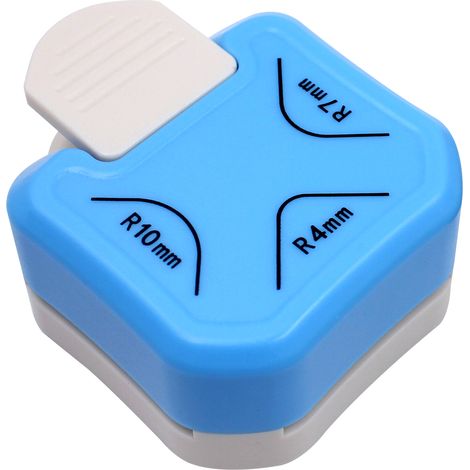 Perforadora de esquinas 3 en 1 R4/R7/R10 mm para tarjetas, álbumes de recortes, papel de regalo, pegatinas, fotos y laminado. (1/5)