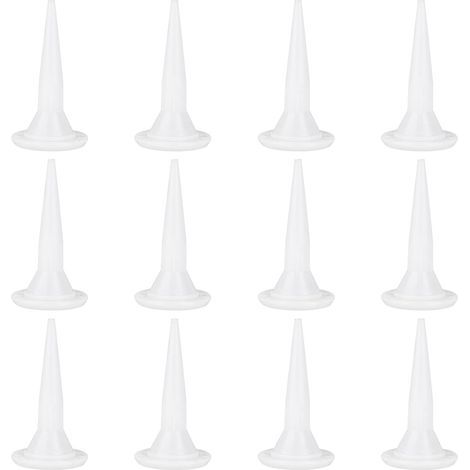 Lot 12 buses calfeutrage coniques blanches, réutilisables, pour pistolet à calfeutrer, applicateurs durables pour finition professionnelle (1/5)