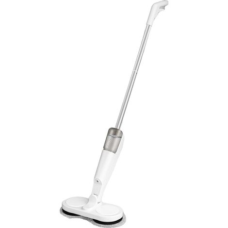 Mop Électrique Sans Fil, Technologie à Double Rotation, Tête Réglable, BLANC (1/2)