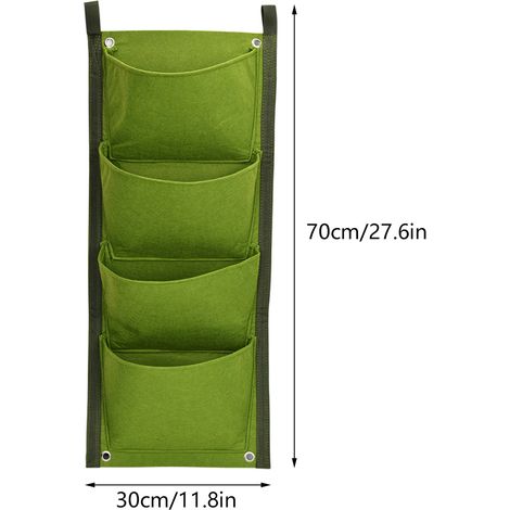 Jardinage Vertical [4 Poches] Sac de Culture en Felt Modèle 70x30cm Kit de Plantation Murale Balcon Exterieur - Drainage Automatique (1/5)