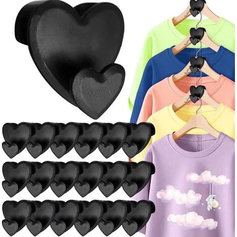 18 Pack Triangle Heart Shaped Hangers, Wardrobe Space Saver, Space Saving Organizer (1/5)