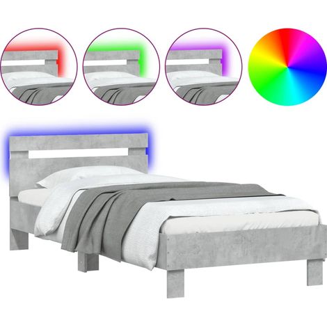 Maison Exclusive - Estructura de cama cabecero luces LED gris hor