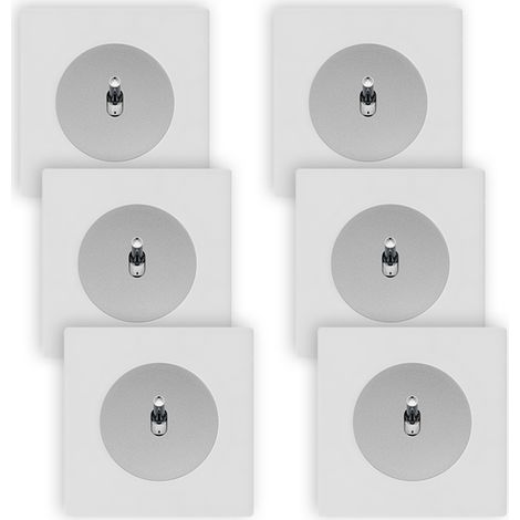 FONTINI 6 va-et-vient ALU glossy DOM + 6 plaques simples blanc (1/5)
