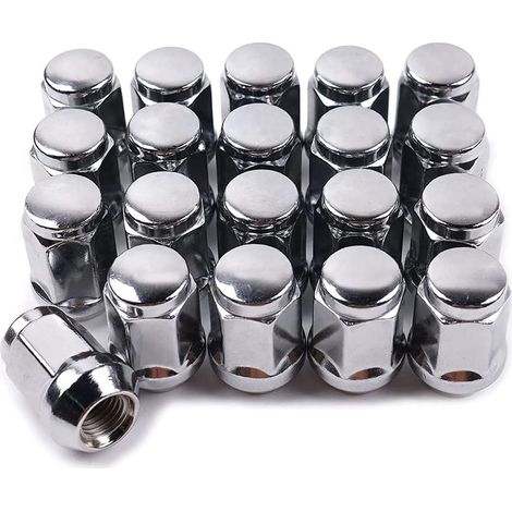 Set of 20 chrome-plated hexagonal wheel nuts 14 x 1.5 – Wheel nuts 19 mm high, 3.5 cm high, for 1500 1999-2021 (1/5)