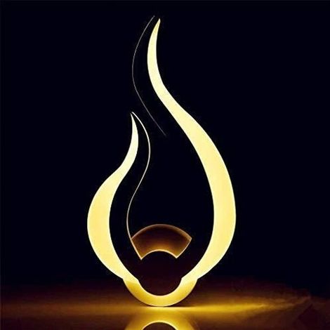 Applique Murale LED 10W 3000K Blanc Lampe murale intérieur moderne pour Chambre Salon Couloir - Design flamme - Lumière chaude (1/4)