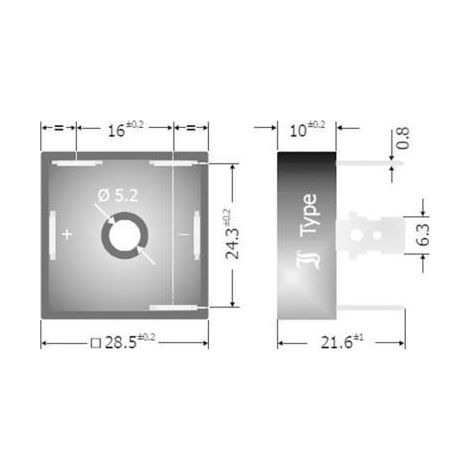 Diotec DB35-04 Ponte raddrizzatore D-63 400 V 35 A Trifase