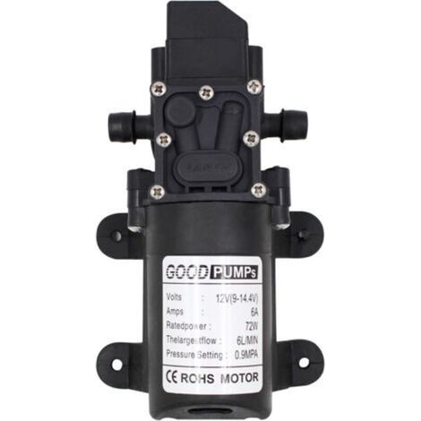 Pompe aspirante à membrane haute pression 12V 6A 72W 6L, tuyau droit