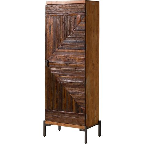Armadio in legno riciclato 60x180x40 laccato naturale LYON 171