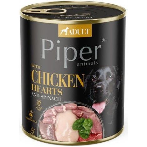 DOLINA NOTECI Piper Chicken hearts with spinach - Wet dog food - 800 g
