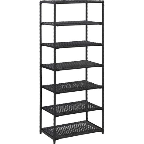 Schuhregal Schwarz 50 x 30 x 120 cm Poly Rattan