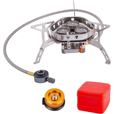 Réchaud à Gaz Portable Pliable Coupe-Vent pour Extérieur, Réchaud de Camping, Réchaud de Camping à Feu Élevé (1/5)