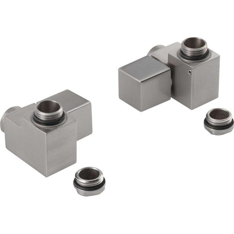 Sapho Cube Combi - Eck-Anschlussset, manuell, rechts, Edelstahl gebürstet CP562S