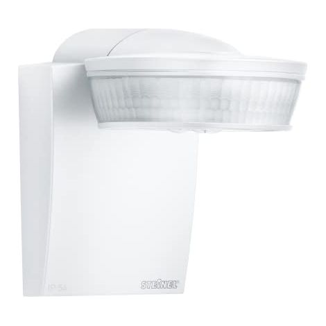 Steinel Rilevatore di movimento a infrarossi sensIQ bianco, 300°, sensore da 20 m, 2500 W, luce fissa, supporto da parete angolare, telecomando (1/4)