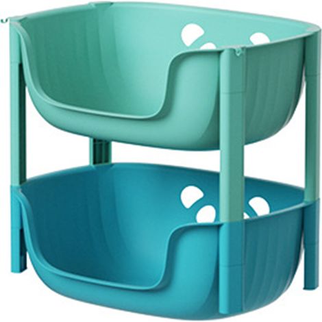 Étagère de Rangement 2 Niveaux en Plastique Robuste pour Jouets Enfants Cuisine Salle de Bain (1/4)