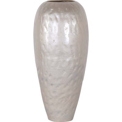 Vase blanc design mat touche douce et forme arrondie - Blanc mat texturé (1/3)