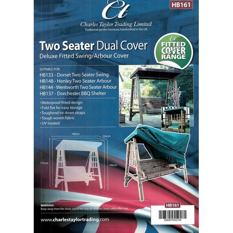 Charles Taylor Deluxe 2 Seat Swing Arbour Outdoor Furniture Fitted Cover Green