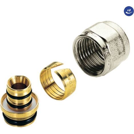 Adattatore nichelato tubo multistrato Al-PEX diam. 16 sp. 2,0 attacco 3/4" Eurocono (1/3)