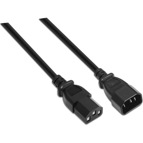 Cable Alargador de Alimentación CPU Aisens A132-0171/ IEC C13 Hembra - IEC C14 Macho/ 1.5m/ Negro (1/3)