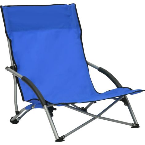 Maison Exclusive - Chaises de plage pliables lot de 2 Bleu Tissu