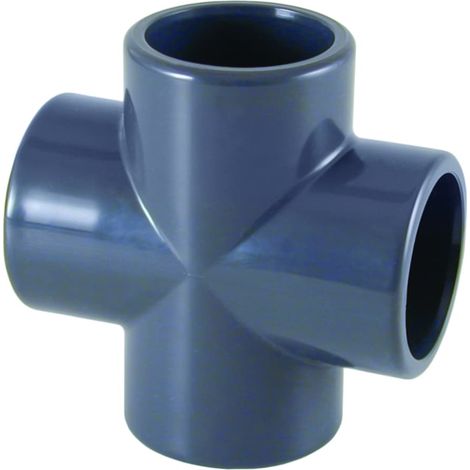 PVC Fitting, PVC-U Kreuz Muffe 32 mm, PN16, Rohrverbinder (1/3)
