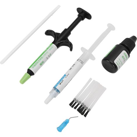 Kit de colle orthodontique dentaire, système de collage Green Glue photopolymérisable, outil et accessoire, petit kit Green Glue (1/5)