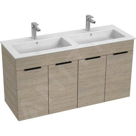 Jika Cube - Meuble avec double-lavabo 116x43x61 cm, frêne H4536611765141 (1/2)