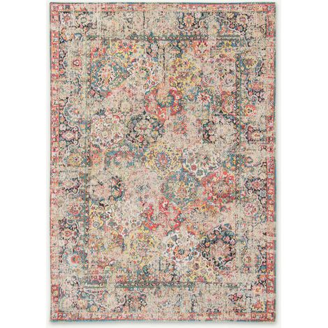 BAKHTIARI DESIGN - ALFOMBRA CLÁSICA ANTICUARIA - Hecha en Bélgica  - Acabado a Mano - Antideslizante Natural - 100% Algodón - Janisery Multi - 140 x 200 CM (1/5)