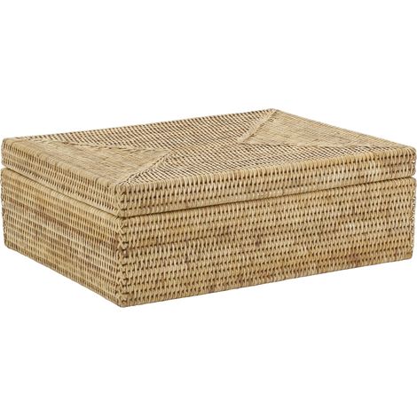 Coffret rectangulaire en rotin naturel (1/4)