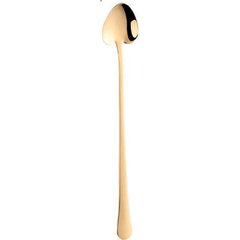 Cuillère en forme de cur à long manche en inox doré (1/2)