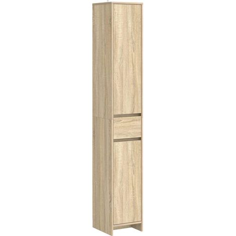 Bathroom Cabinet Sonoma Oak 30 x 33 x 190 cm Engineered Wood vidaXL