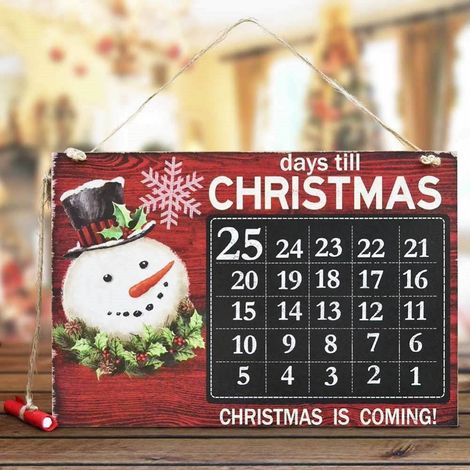 TrAdE Shop Traesio - Calendario Avvento Lavagna Con Gessetto In Legno 3 Modelli Decorazioni Natalizie - (1/2)